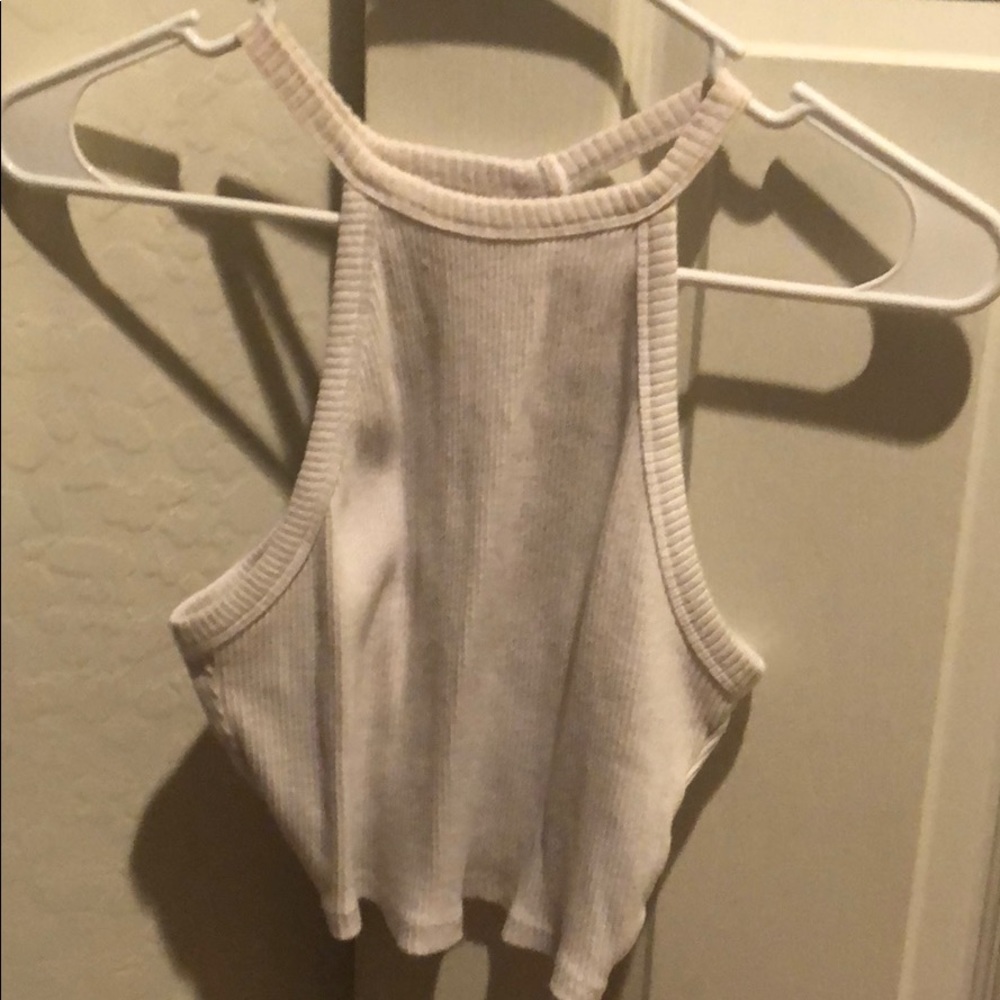 White Hollister crop top